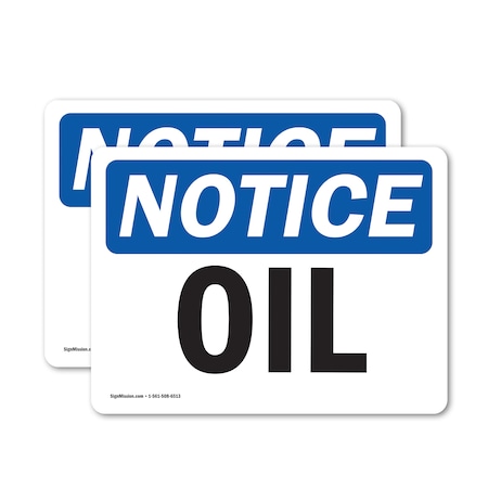 Signmission Oil, 7 in W x Rectangle, Vinyl Decal OS-2PACK-NS-D-57-L-16969